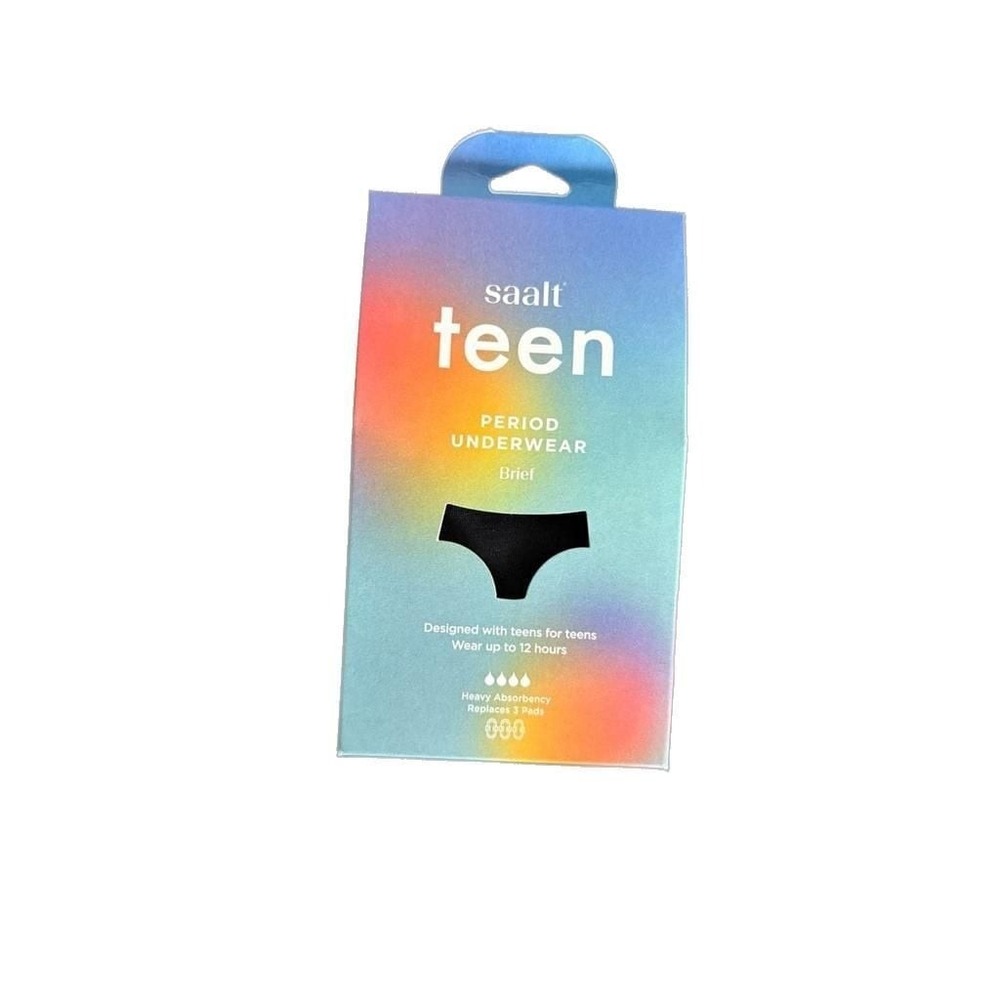 Saalt Teen Period Underwear Brief Heavy Absorbency Black